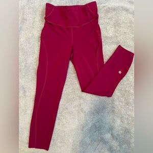 Lululemon Wild Berry Base Pace High Rise Crop Leggings 23”